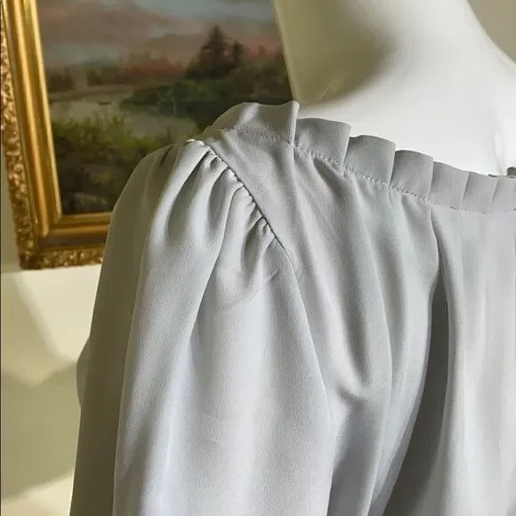 Jacob Soft Grey Peasant Style Light Blouse - Picture 8 of 9